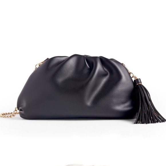 Understated Leather Crescent Clutch - Picture 4 of 5